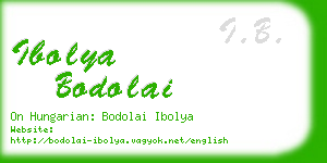 ibolya bodolai business card